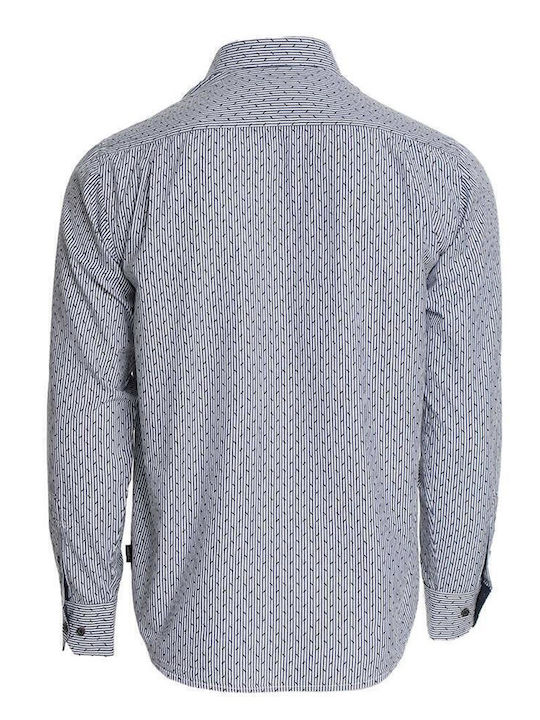 Long-sleeved Cotton Shirt Blue