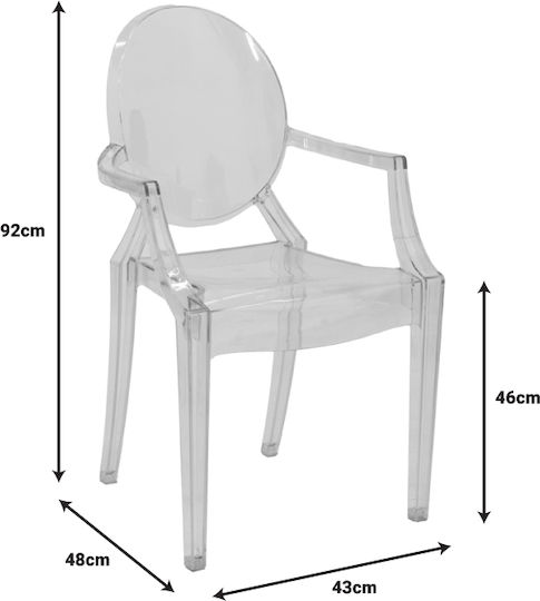 Narova Stühle Speisesaal Transparent 1Stück 43x48x92cm