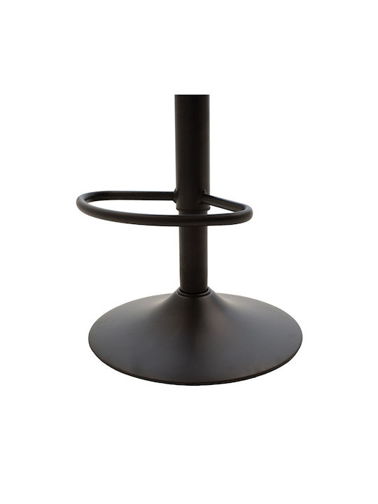 Stool Bar Remina with Back & Adjustable Height Black-Base Black 44x44x92-112cm