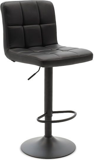 Табуретка Бар Remina с облегалка и регулируема височина Black-Base Black 44x44x92-112см