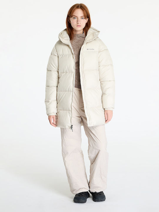 Puffect Ii Mid Women's Short Puffer Jacket for Winter with Hood Dark Stone
