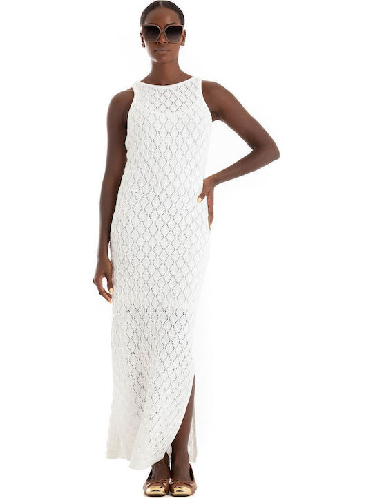 Maxi Dress with Slit White