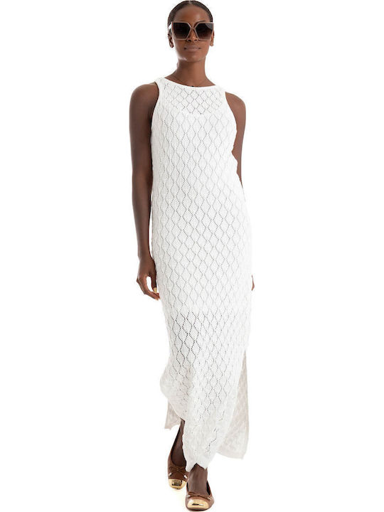 Maxi Dress with Slit White