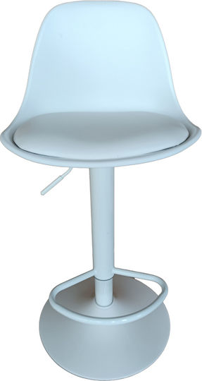 Hocker Bar Louser mit Rückenlehne & Höhenverstellbar Weiß 44x46x94-114cm