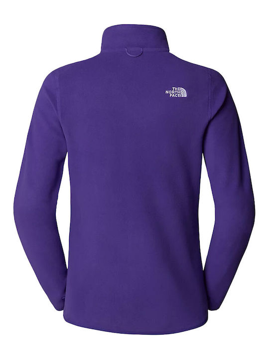 100 Glacier Women's Cardigan with Zipper Purple