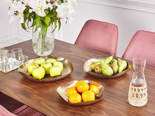 Beliani Set Platouri Decorative Aurii 3 Bucăți