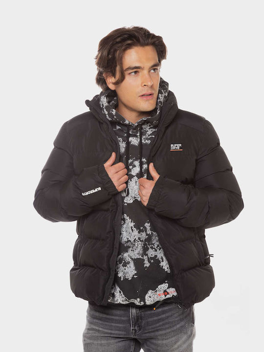 Superdry Geacă pentru bărbați Puffer Negru