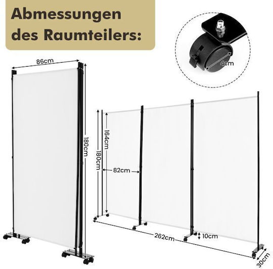 Costway Decorativ Paravan Metalic 262x180cm