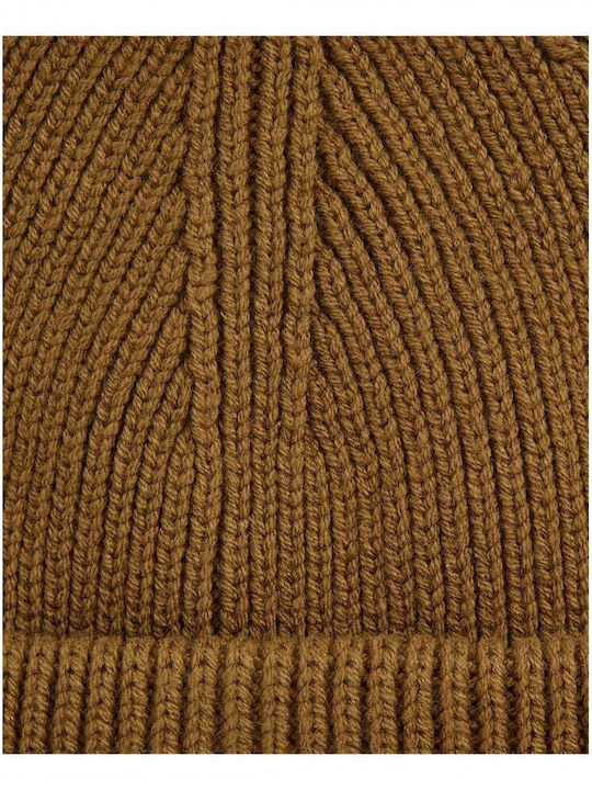 Beanie Ανδρικός Σκούφος με Rib Πλέξη σε Καφέ χρώμα
