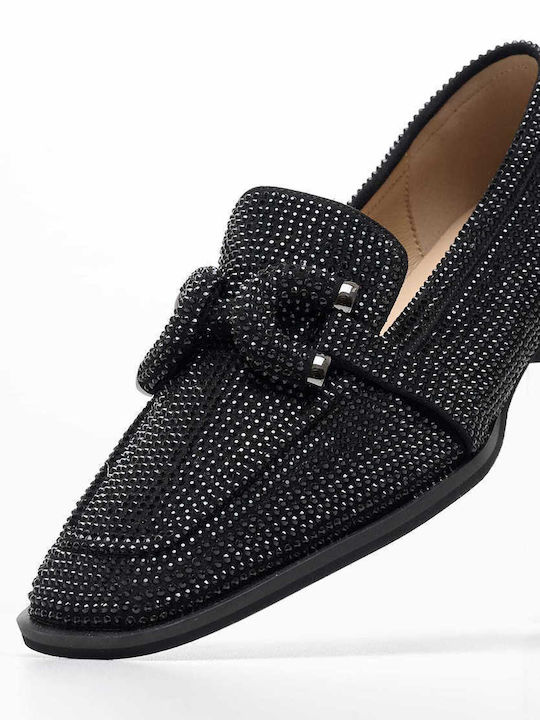 Alma en Pena Leder Damen Loafers in Schwarz Farbe