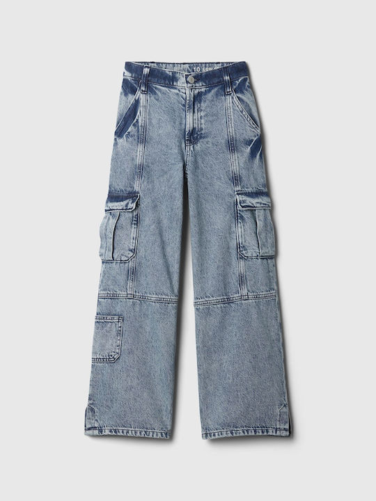 GAP Kids Cargo Trousers Acid Indigo Wash Rise