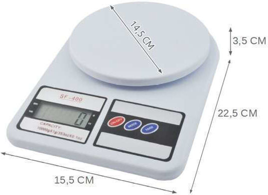 Ruhhy Ψηφιακή Ζυγαριά Κουζίνας έως 10kg Λευκή