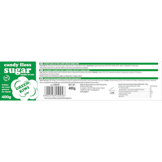 Grüner Zuckerwatte-Zucker mit Kiwi-Geschmack 400g