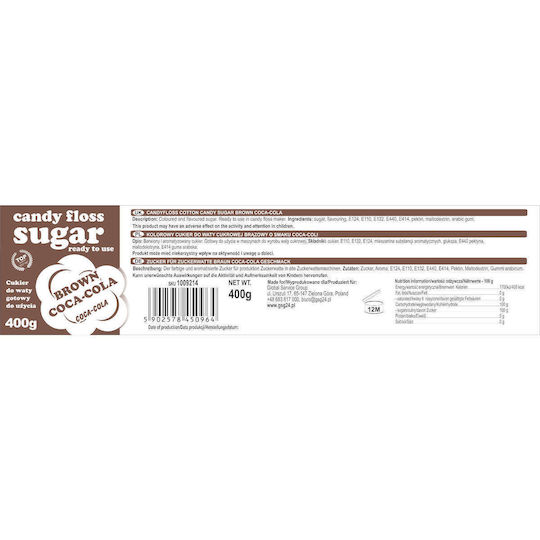 Brown Cotton Candy Sugar Cola Flavor 400g