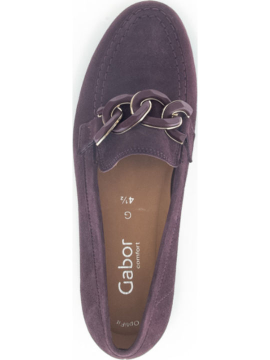 Δερμάτινα Γυναικεία Loafers σε Μωβ Χρώμα