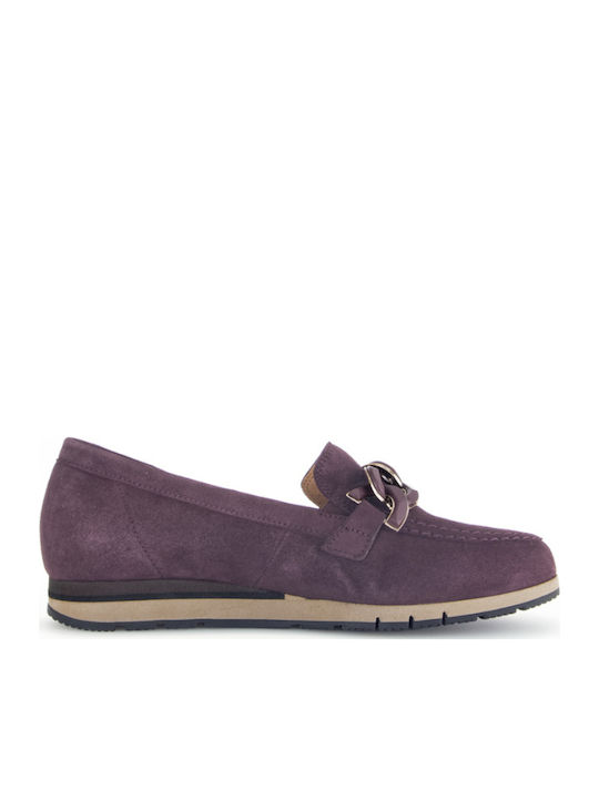 Δερμάτινα Γυναικεία Loafers σε Μωβ Χρώμα