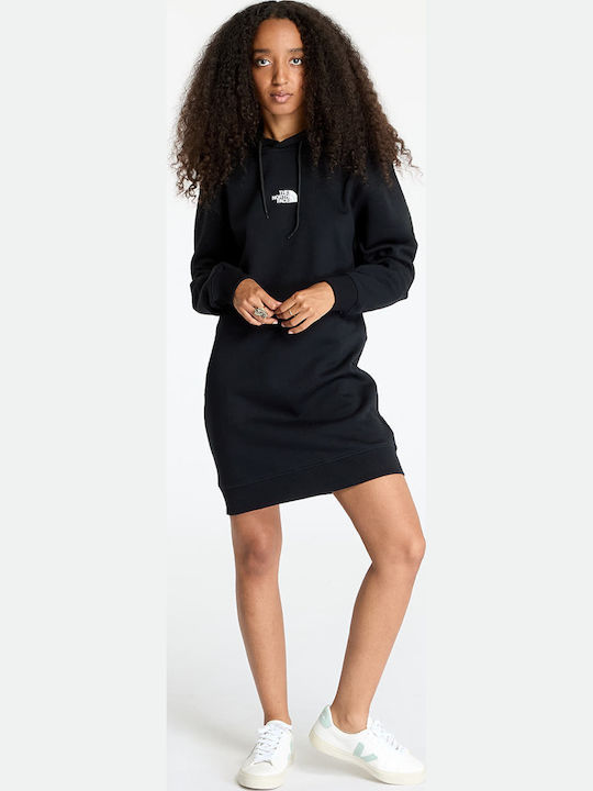 Zumu Mini Αθλητικό Φόρεμα Μακρυμάνικο με Κουκούλα Tnf Black