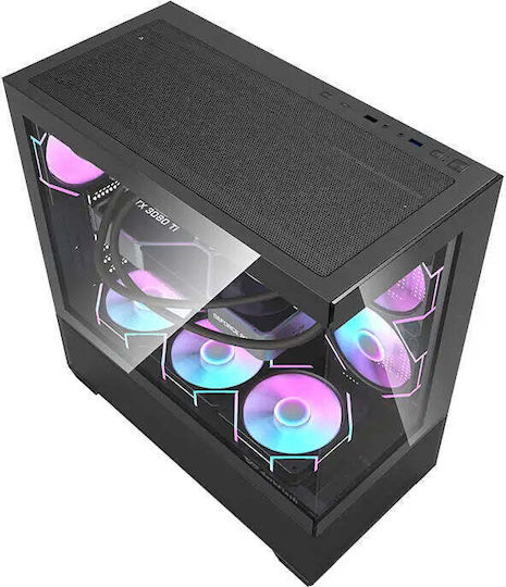 Darkflash DS900 AIR + ARGB Fans Gaming Midi Tower Computer Case with Window Panel Black