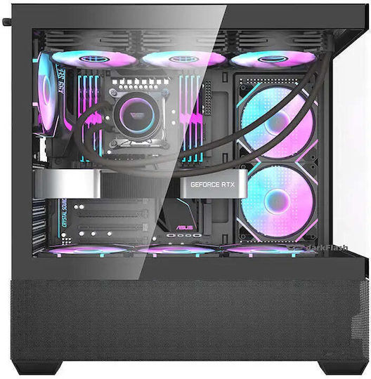 Darkflash DS900 AIR + ARGB Fans Gaming Midi Tower Κουτί Υπολογιστή με Πλαϊνό Παράθυρο Μαύρο