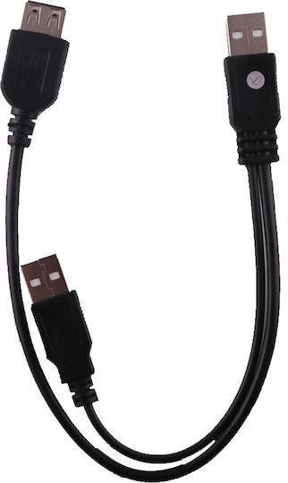 Volte-Tel USB 2.0 Cable USB-A male - USB-A female / USB-A male Μαύρο 0.3m ()