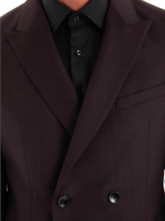 Men's Winter Suit Jacket Slim Fit Bordeaux
