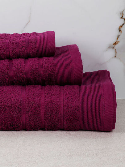 Sunshine Bath Towel Set 3pcs Chimbouri Mauve Weight 500gr/m²