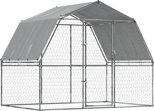 vidaXL Metal Dog Park 285x195x230cm Silver