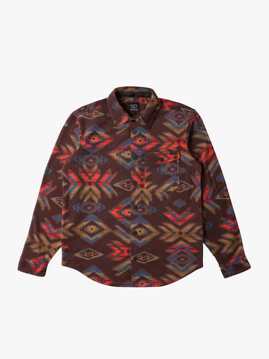 Furnace Long Sleeve Flannel Overshirt in Regular Fit Plum