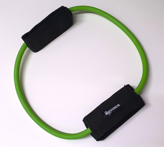 Optimum Tube Expander Лента за фитнес Кръгов спасителен пояс Труден с дръжки Зелен