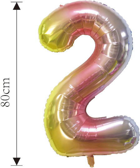 Foil Balloon Number 2 Multicolor 80cm 37605 Tpster