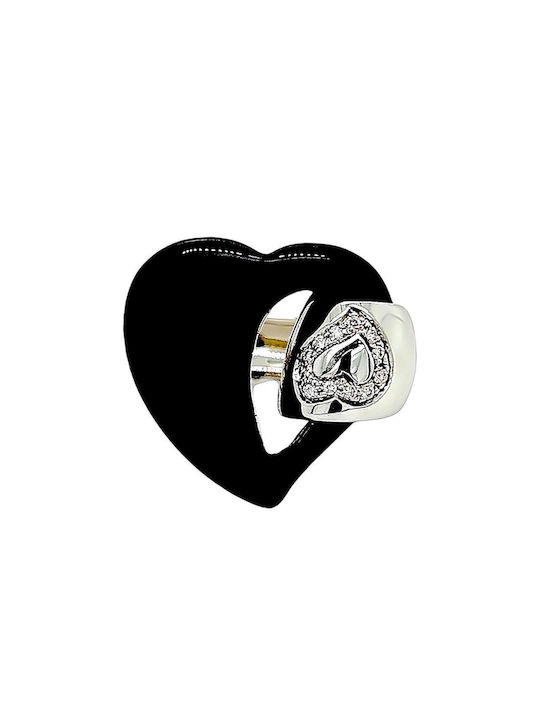 White Gold Ring K18 Diamonds Onyx Rn09545