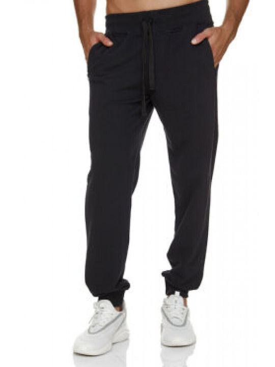 Three-strand Sweatpants with Elastic Black