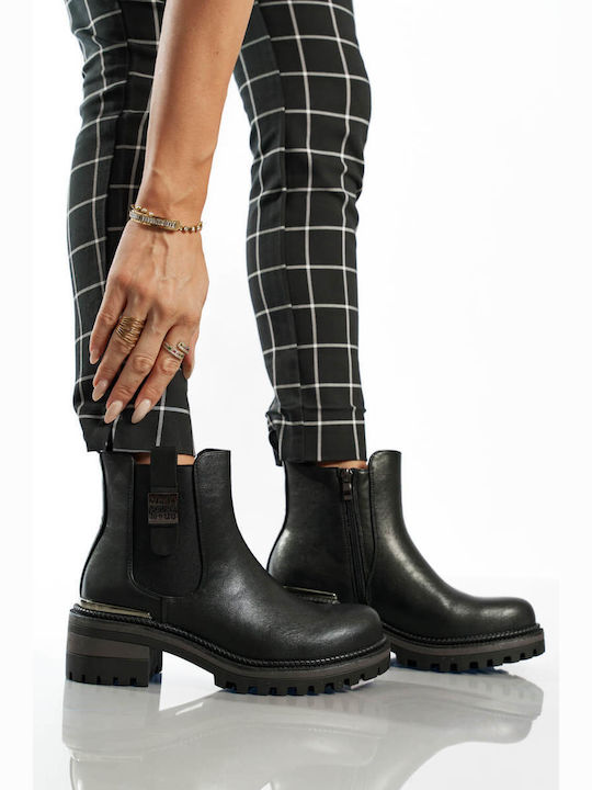 Black Chelsea Boots Matte Texture