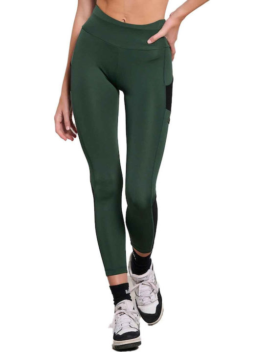 Women's Training Legging High Waisted Fleece Lining Jade