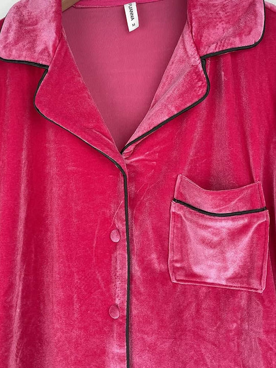 Fuanna Winter Women's Pyjama Set Fuchsia