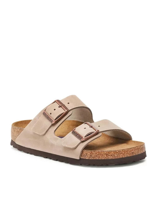 Arizona Soft Footbed Oiled Leather Men's Sandals Tabacco Brown Narrow Fit