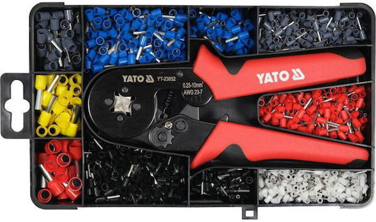 Yato Crimping Pliers Cross-Section Range 0.25 - 10mm² with Ratchet Mechanism Length 175mm
