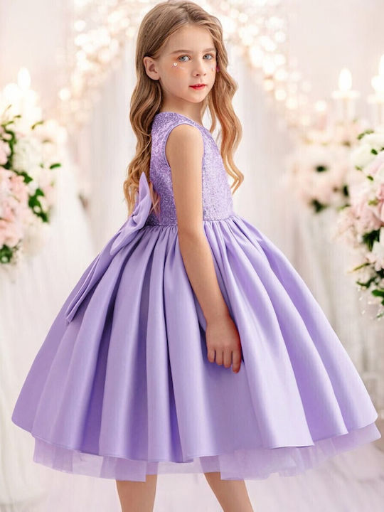 Kinderkleid Ärmellos mit Pailletten Lilac