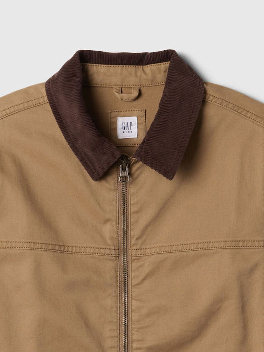 Παιδικό Casual Μπουφάν Μακρύ Cream Caramel Utility