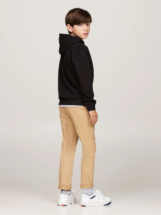 Kids Sweatshirt with Hood and Pockets Black