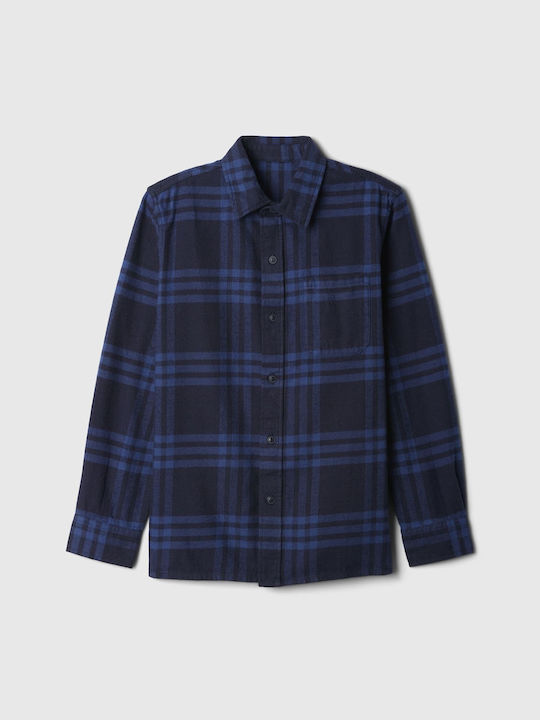 GAP Παιδικό Geprüft Πουκάμισο blau Flannel