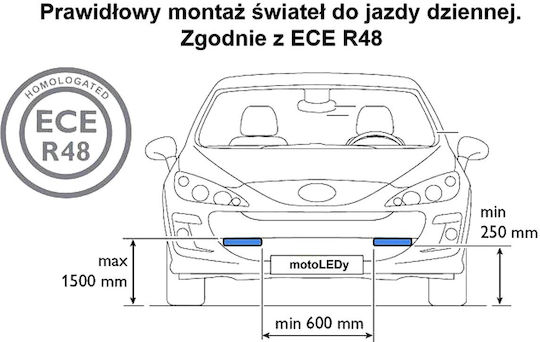 Rectangle Waterproof Daytime Running Lamps Car LED Suzuki Across 6W 2pcs