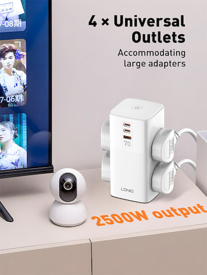 Ldnio Universal Πολύπριζο Desktop 70w Sc4383