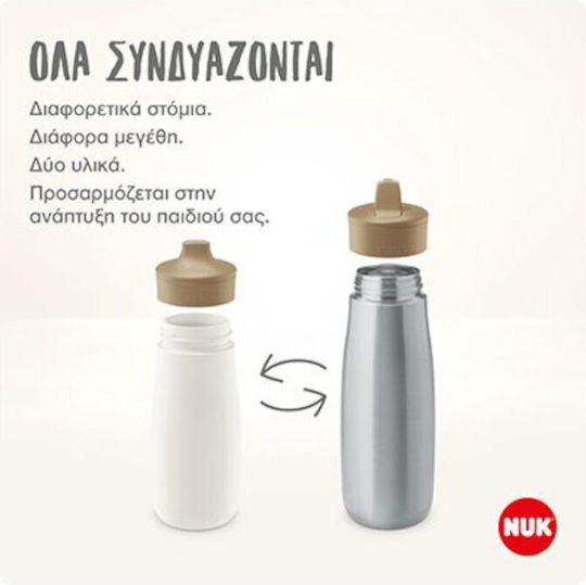 Nuk Mini-me Flip 2 1 Stainless Steel Spout Bottle 12+ Months Lilac 500ml