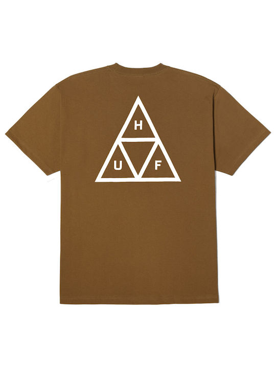 HUF Set Triple Triangle Men's Short Sleeve T-shirt Mud