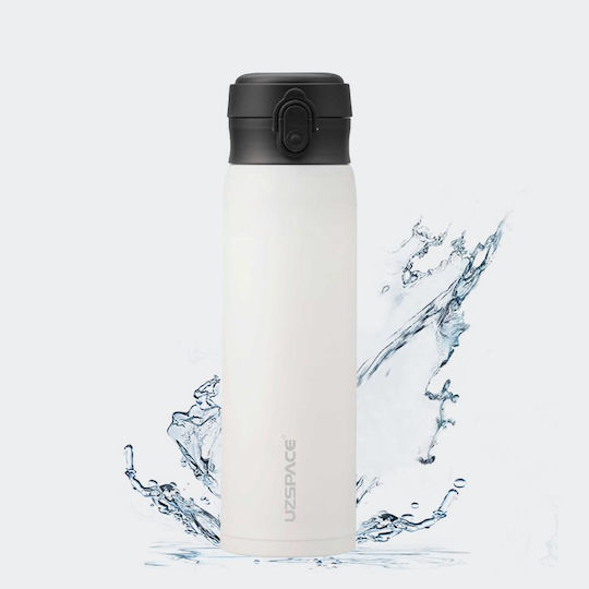 Uzspace Thermos Stainless Steel Bottle 480ml 4076-white