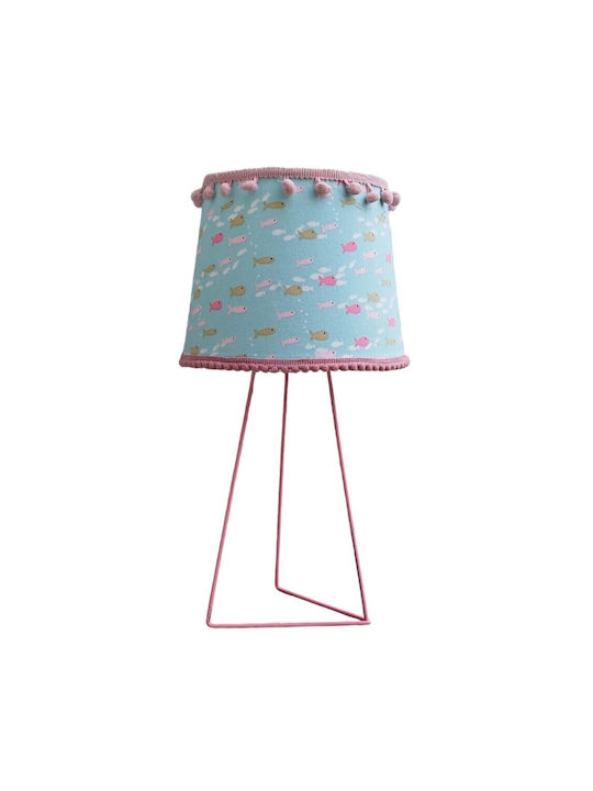 Oxygen Детско Осветително Тяло Странична Настолна Лампа Little Pink Fish Светлосиньо 15x13x20см