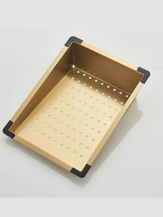 Naron Drop-In Мивка Inox Четкан със смесител Ш75xД46см Златист