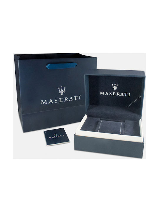 Maserati Ανδρικό Ρολόι 43mm Μπαταρίας με Ασημί Μεταλλικό Μπρασελέ