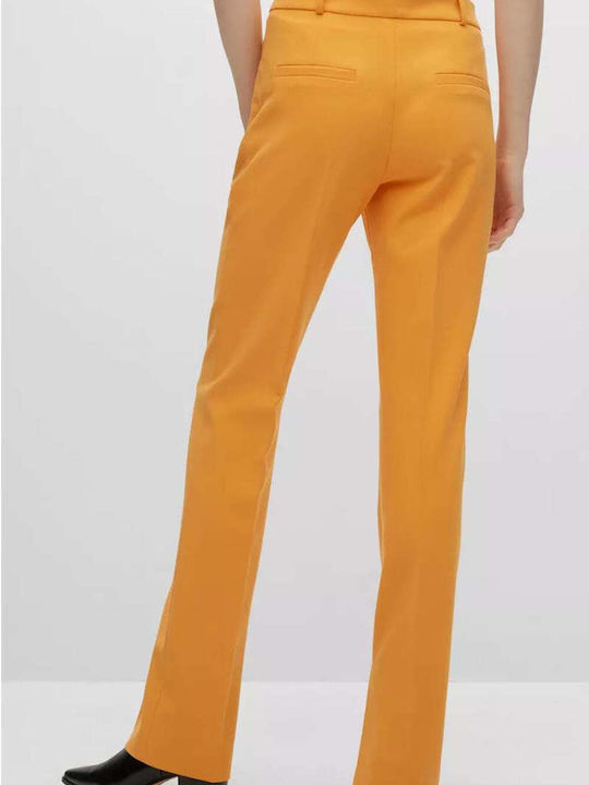 Hugo Boss Women's Fabric Trousers Orange